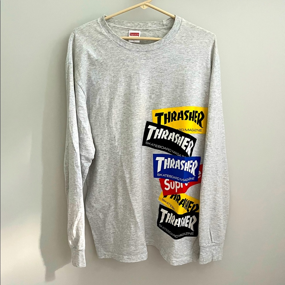 Supreme x Thrasher Multi Logo Long-Sleeve Tee